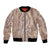 Polynesia Plumeria Lei Bomber Jacket Beige Curves Motif