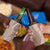 Polynesia Plumeria Lei 4 in 1 Can Cooler Tumbler Beige Curves Motif