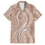 Polynesia Plumeria Lei Family Matching Summer Maxi Dress and Hawaiian Shirt Beige Curves Motif