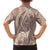 Polynesia Plumeria Lei Family Matching Tank Maxi Dress and Hawaiian Shirt Beige Curves Motif
