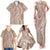 Polynesia Plumeria Lei Family Matching Tank Maxi Dress and Hawaiian Shirt Beige Curves Motif