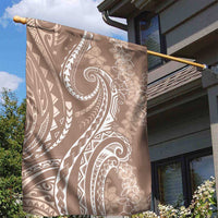 Polynesia Plumeria Lei Garden Flag Beige Curves Motif