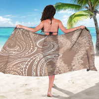 Polynesia Plumeria Lei Sarong Beige Curves Motif