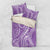 Polynesia Plumeria Lei Bedding Set Periwinkle Curves Motif