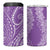 Polynesia Plumeria Lei 4 in 1 Can Cooler Tumbler Periwinkle Curves Motif