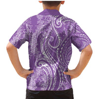 Polynesia Plumeria Lei Family Matching Mermaid Dress and Hawaiian Shirt Periwinkle Curves Motif