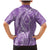 Polynesia Plumeria Lei Family Matching Mermaid Dress and Hawaiian Shirt Periwinkle Curves Motif