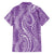 Polynesia Plumeria Lei Family Matching Short Sleeve Bodycon Dress and Hawaiian Shirt Periwinkle Curves Motif