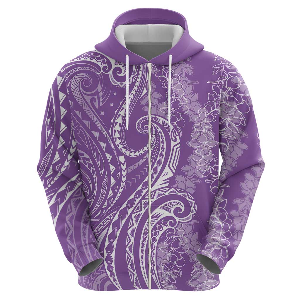 Polynesia Plumeria Lei Hoodie Periwinkle Curves Motif