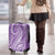 Polynesia Plumeria Lei Luggage Cover Periwinkle Curves Motif
