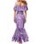 Polynesia Plumeria Lei Mermaid Dress Periwinkle Curves Motif