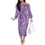 Polynesia Plumeria Lei Off The Shoulder Long Sleeve Dress Periwinkle Curves Motif