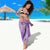 Polynesia Plumeria Lei Sarong Periwinkle Curves Motif