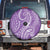 Polynesia Plumeria Lei Spare Tire Cover Periwinkle Curves Motif