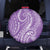 Polynesia Plumeria Lei Spare Tire Cover Periwinkle Curves Motif