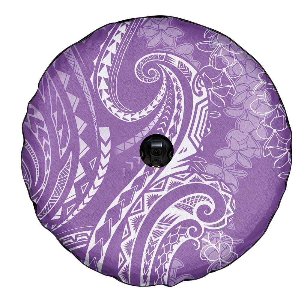 Polynesia Plumeria Lei Spare Tire Cover Periwinkle Curves Motif