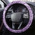 Polynesia Plumeria Lei Steering Wheel Cover Periwinkle Curves Motif