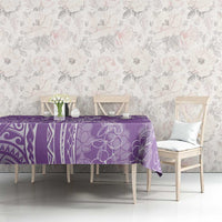 Polynesia Plumeria Lei Tablecloth Periwinkle Curves Motif