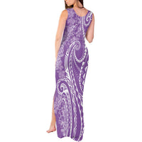 Polynesia Plumeria Lei Tank Maxi Dress Periwinkle Curves Motif
