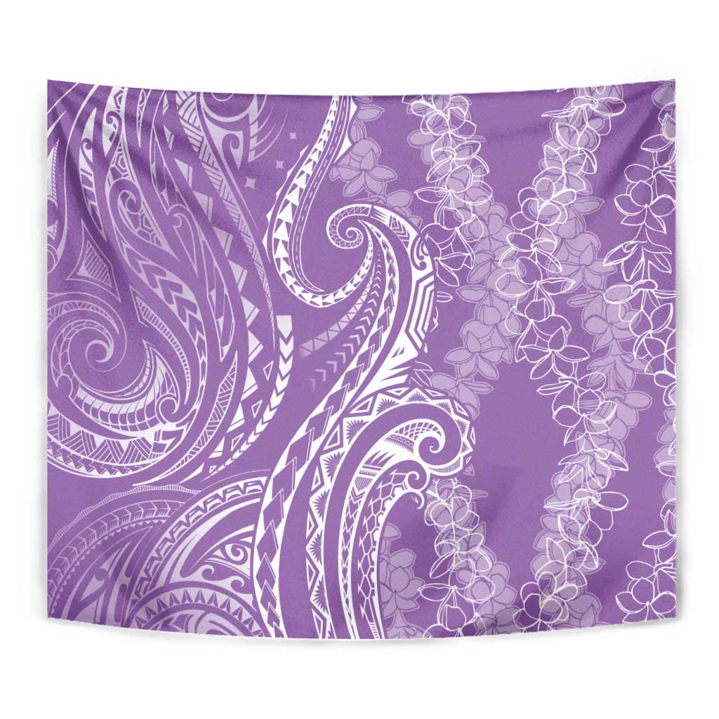Polynesia Plumeria Lei Tapestry Periwinkle Curves Motif