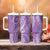 Polynesia Plumeria Lei Tumbler With Handle Periwinkle Curves Motif