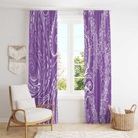 Polynesia Plumeria Lei Window Curtain Periwinkle Curves Motif