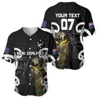 New Zealand WC2026 Custom Black Baseball Jersey Silver Fern