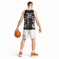 New Zealand WC2026 Custom Black Basketball Jersey Silver Fern