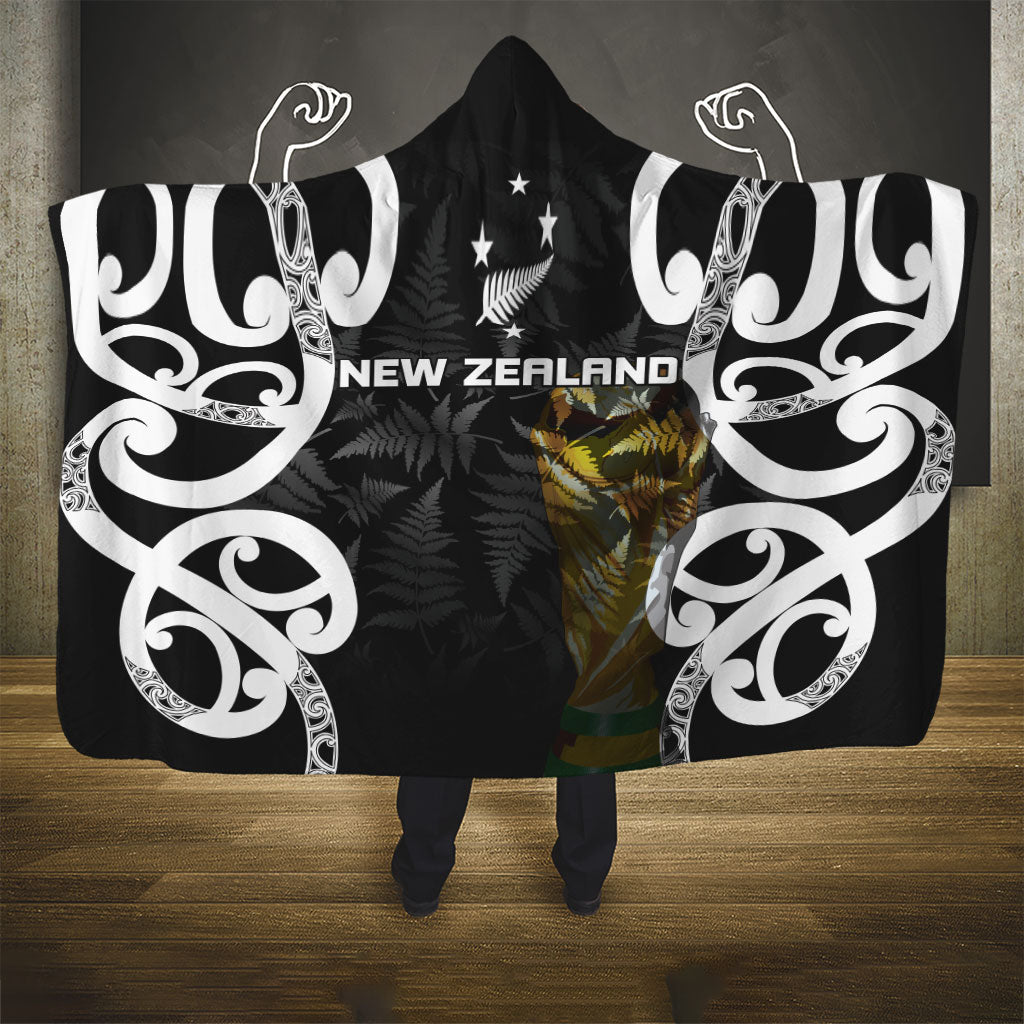 New Zealand WC2026 Black Hooded Blanket Silver Fern