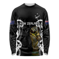 New Zealand WC2026 Custom Black Long Sleeve Shirt Silver Fern