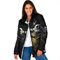 New Zealand WC2026 Custom Black Padded Jacket Silver Fern