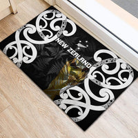 New Zealand WC2026 Black Rubber Doormat Silver Fern
