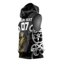 New Zealand WC2026 Custom Black Sleeveless Hoodie Silver Fern