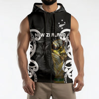 New Zealand WC2026 Custom Black Sleeveless Zip Hoodie Silver Fern LT7 - Polynesian Pride