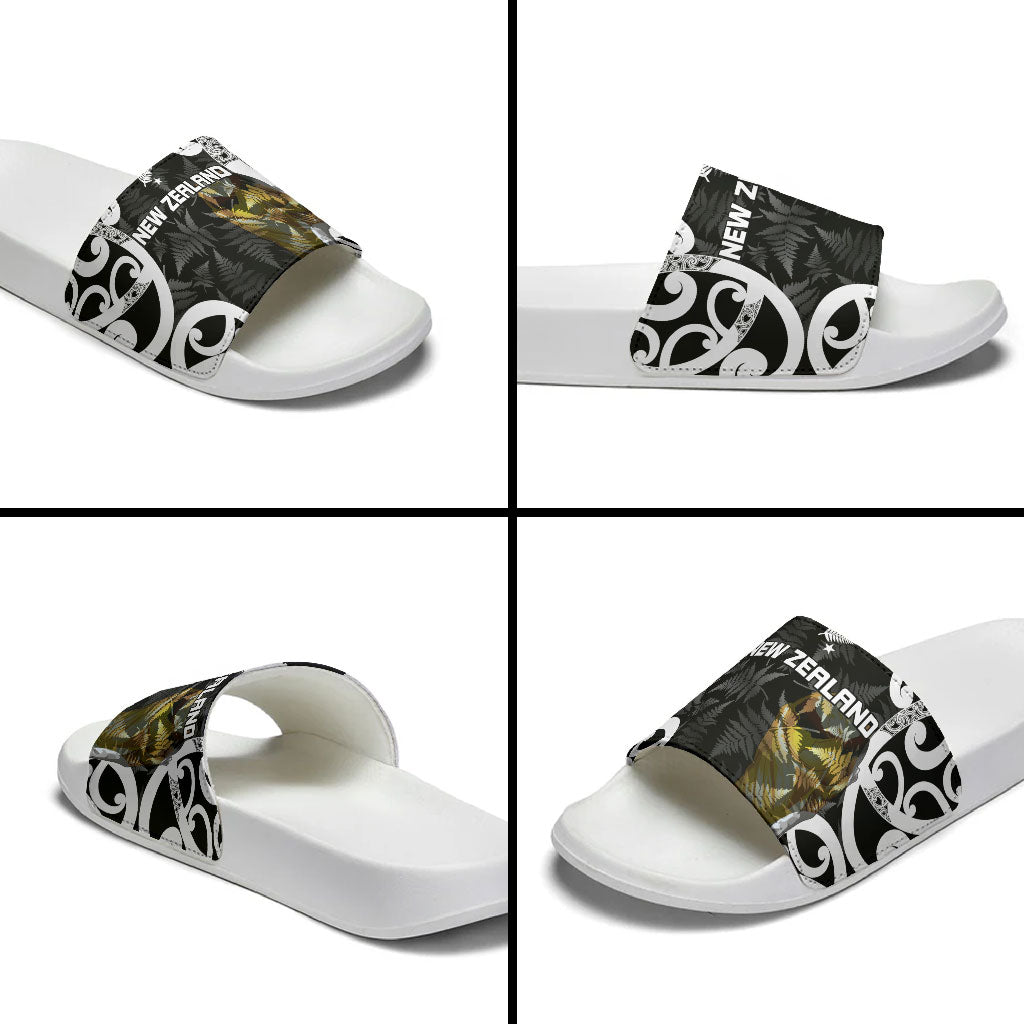 New Zealand WC2026 Black Slide Sandals Silver Fern