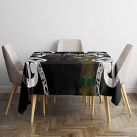 New Zealand WC2026 Black Tablecloth Silver Fern
