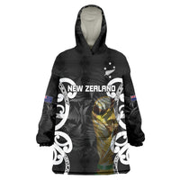New Zealand WC2026 Custom Black Wearable Blanket Hoodie Silver Fern
