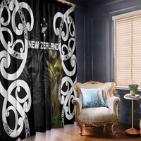 New Zealand WC2026 Black Window Curtain Silver Fern