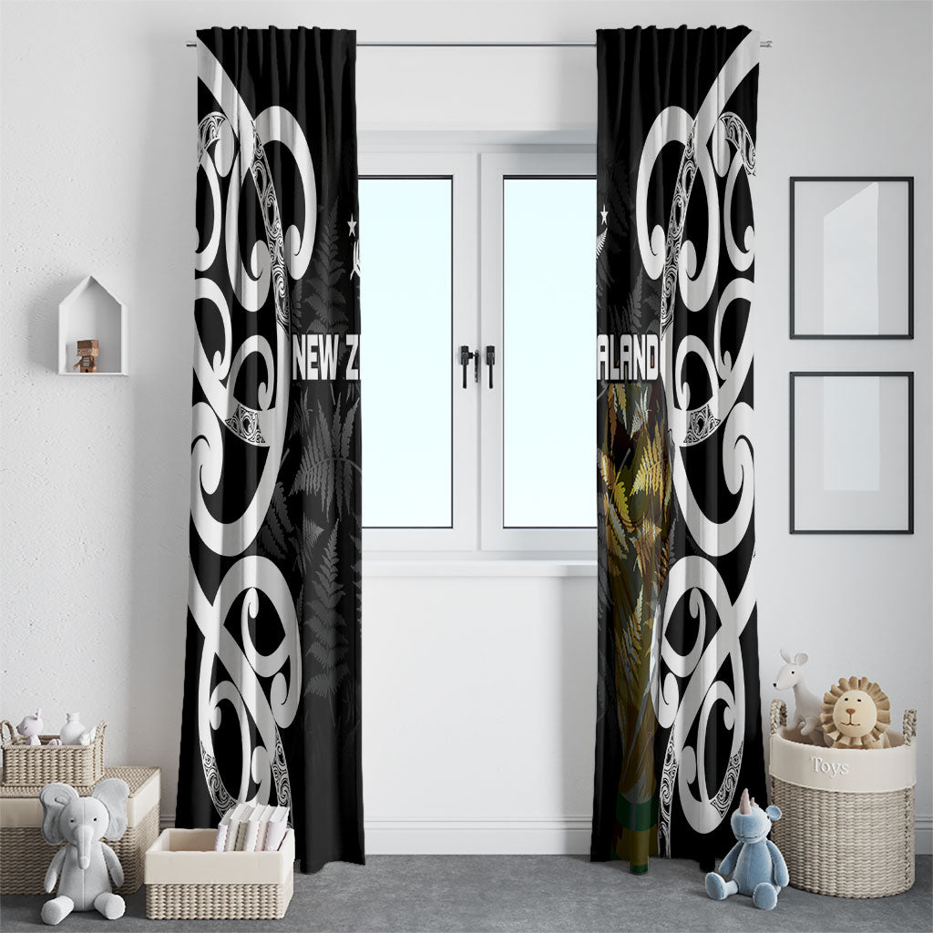 New Zealand WC2026 Black Window Curtain Silver Fern