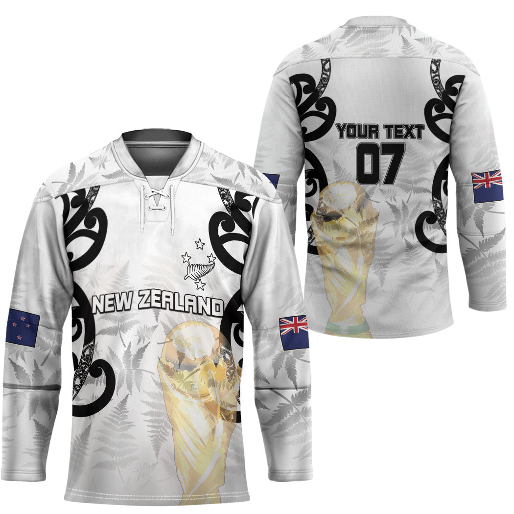 New Zealand WC2026 Custom White Hockey Jersey Silver Fern