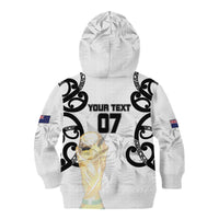 New Zealand WC2026 Custom White Kid Hoodie Silver Fern