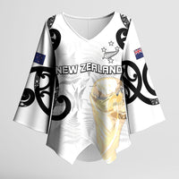 New Zealand WC2026 Custom White Kimono Sleeve Blouse Silver Fern