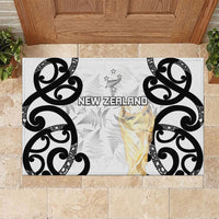 New Zealand WC2026 White Rubber Doormat Silver Fern