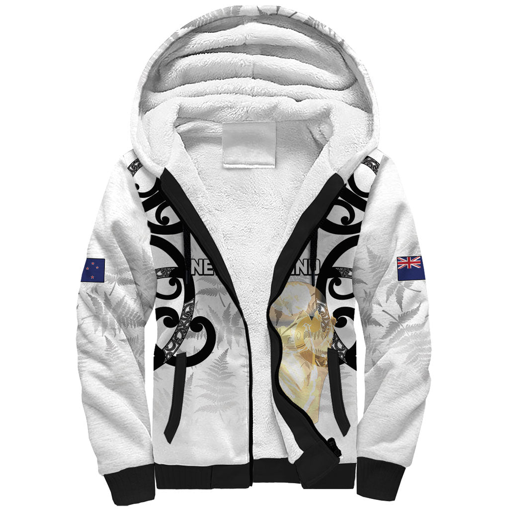 New Zealand WC2026 Custom White Sherpa Hoodie Silver Fern
