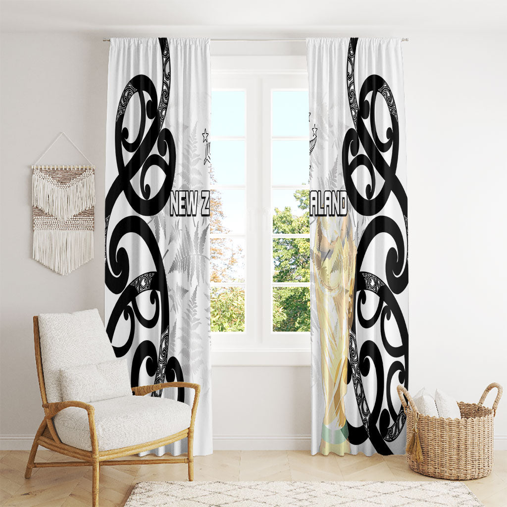 New Zealand WC2026 White Window Curtain Silver Fern