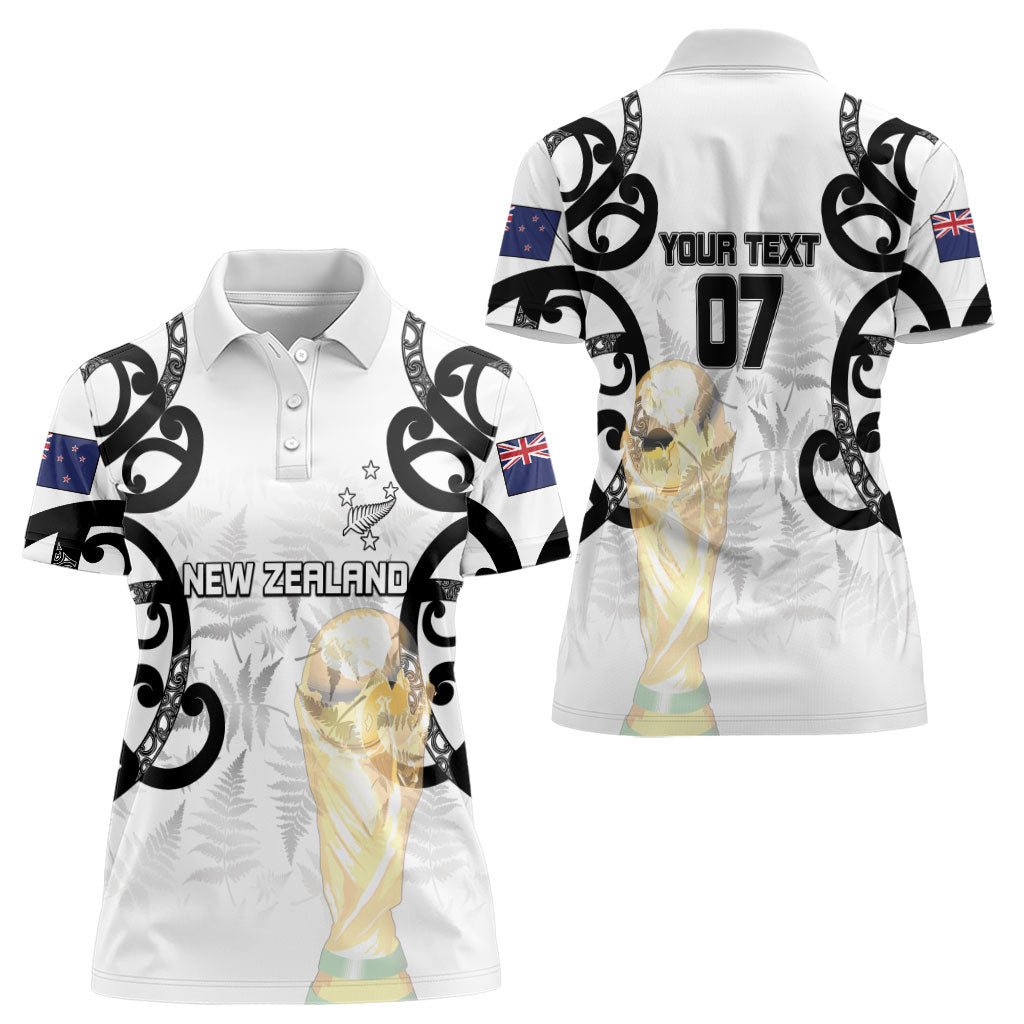 New Zealand WC2026 Custom White Women Polo Shirt Silver Fern