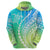 Polynesian Pride Hoodie Turtle Hibiscus Luxury Style - Gradient Blue LT7 - Polynesian Pride