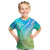 Polynesian Pride Kid T Shirt Turtle Hibiscus Luxury Style - Gradient Blue LT7 Blue Green - Polynesian Pride