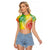 Polynesian Pride Raglan Cropped T Shirt Turtle Hibiscus Luxury Style - Reggae LT7 Female Reggae - Polynesian Pride