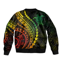 Polynesian Pride Bomber Jacket Turtle Hibiscus Luxury Style - Reggae Ver2 LT7 - Polynesian Pride